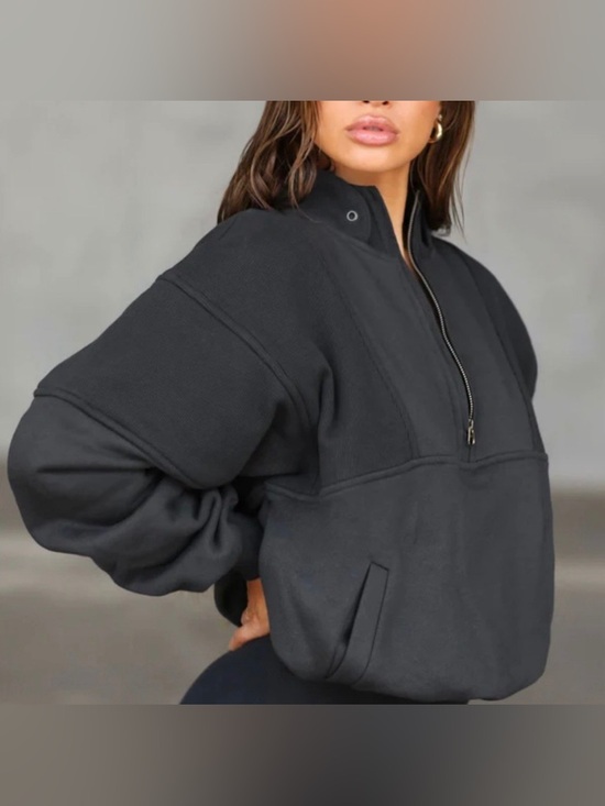 Joah Brown Tops - Joah Brown Charcoal Half-Zip Pullover S/M